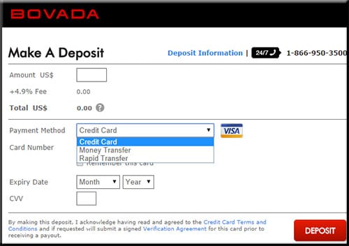 Bovada Payout Options