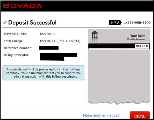 Bovada Payout and Deposit Information with a Test Deposit