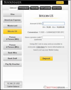 Bitcoin payouts at bookmaker