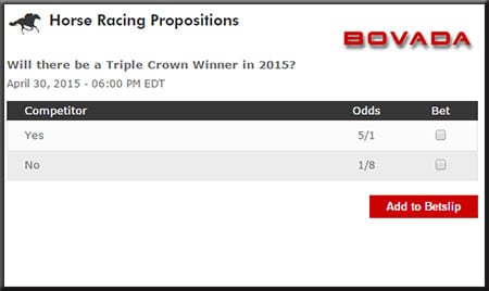 Triple Crown betting lines at Bovada