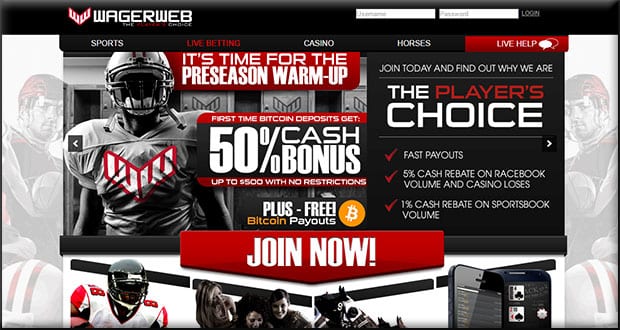 WagerWeb Sports Betting Site