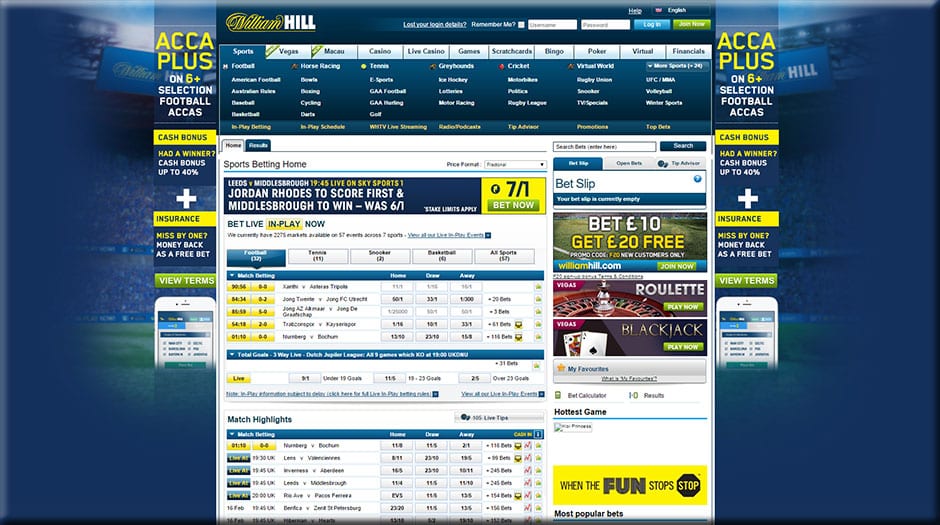 Review of the William Hill Sportsbook
