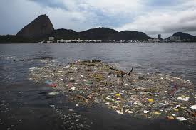Garbage is common in the waters. 