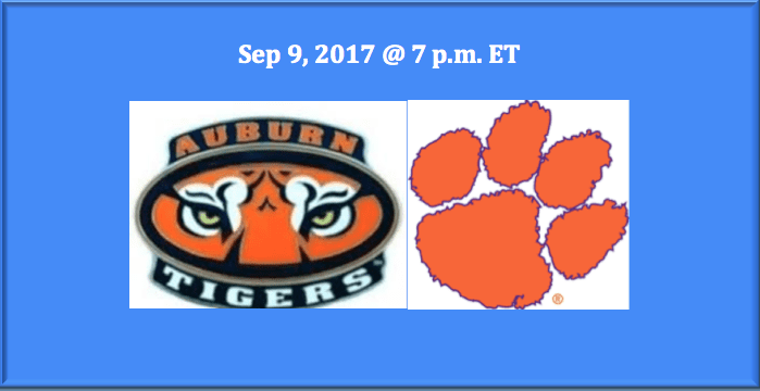 Auburn Plays Clemson 2017 College Football Pick