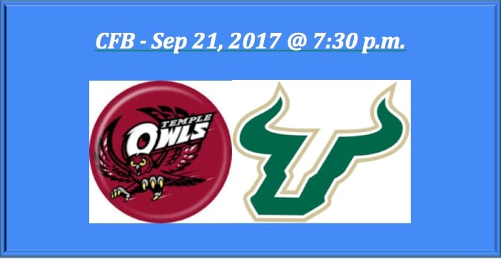 2017 Temple Plays USF College Football Pick: Sports Betting