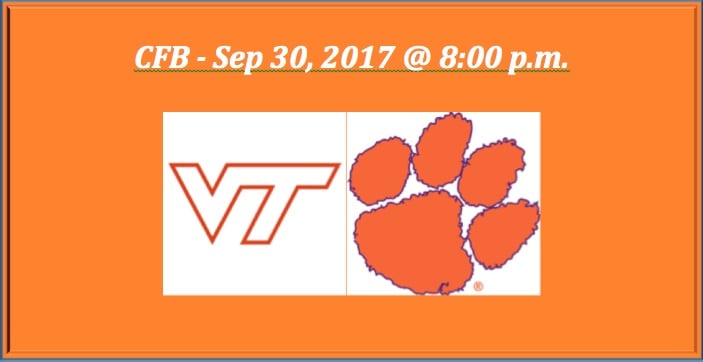 Clemson Plays Virginia Tech 2017 College Football Pick