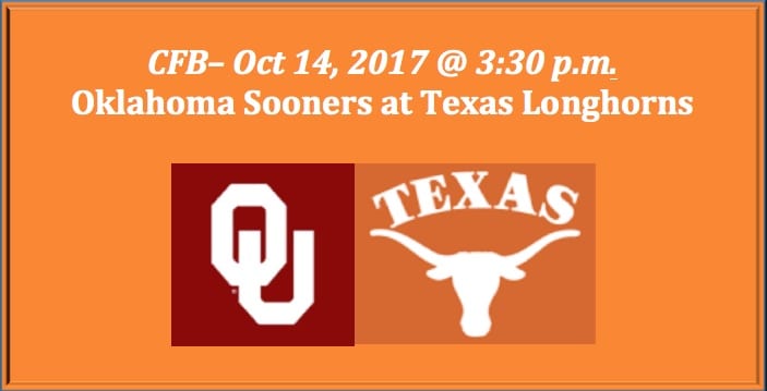 Oklahoma plays Texas 2017 college football pick