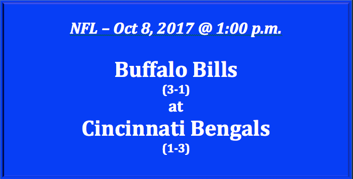 Buffalo Bills play Cincinnati Bengals 2017 NFL pick