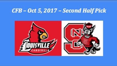 Louisville plays NC State 2017 College Football Second Half Pick