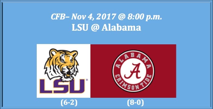 LSU plays Alabama 2017 college football free pick