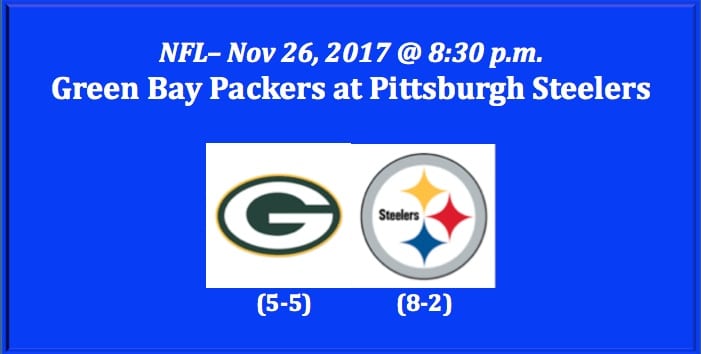 Green Bay plays Pittsburgh NFL Sunday Night pick