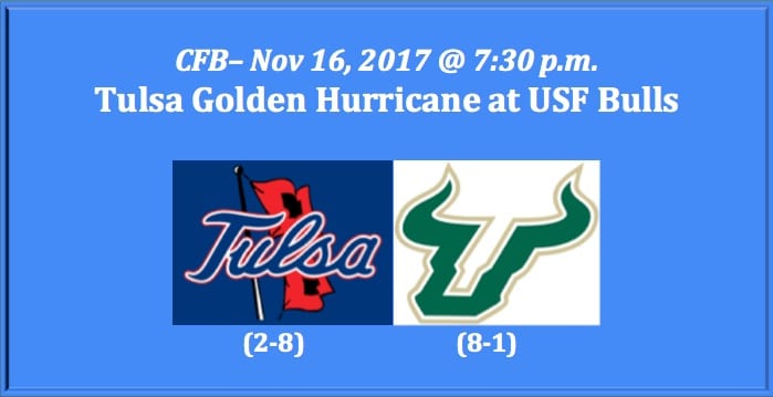 Tulsa plays USF 2017 college football free pick