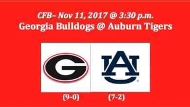 Georgia plays Auburn 2017 college football free pick