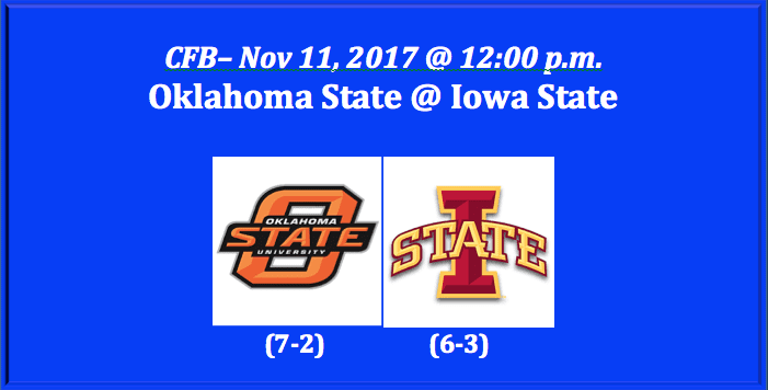 Oklahoma State Plays Iowa State 2017 College Football Free Pick