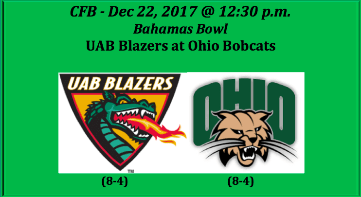 UAB plays Ohio 2017 Bahamas Bowl pick