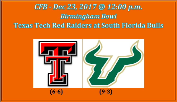 Texas Tech plays South Florida 2017 Birmingham Bowl pick