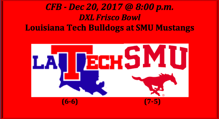 Louisiana Tech plays SMU 2017 DXL Frisco Bowl pick