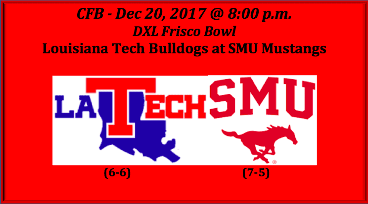 Louisiana Tech plays SMU 2017 DXL Frisco Bowl pick