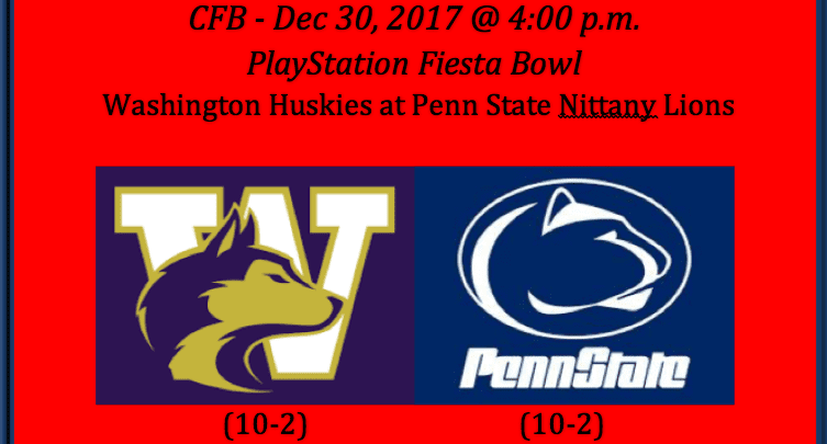 Washington meets Penn State 2017 Fiesta Bowl pick