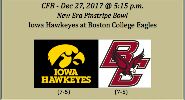 Iowa plays Boston College 2017 Pinstripe Bowl pick