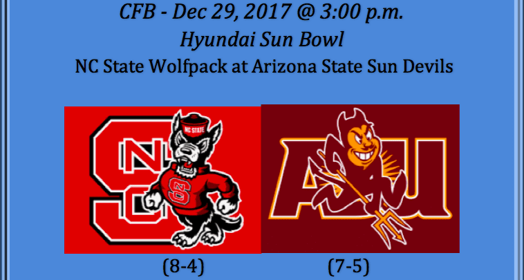NC State Plays Arizona 2017 Hyundai Sun Bowl Pick