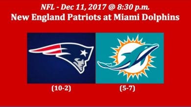 Patriots play Dolphins 2017 Monday Night Football pick