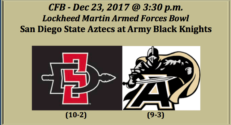 San Diego State plays Army 2017 Armed Forces Bowl
