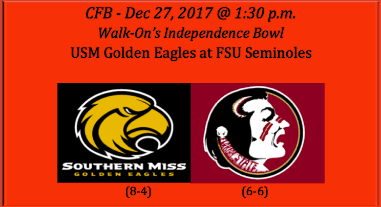 Southern Mississippi plays Florida State 2017 Independence Bowl pick