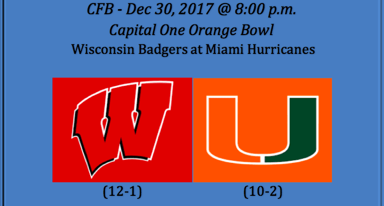 Wisconsin plays Miami 2017 Orange Bowl pick