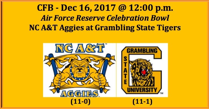 NC A&T Plays Grambling 2017 Celebration Bowl Pick