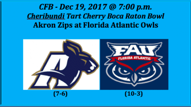 Akron plays Florida Atlantic 2017 Boca Raton Bowl pick