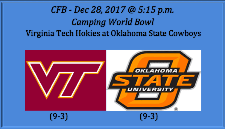 Virginia Tech plays Oklahoma State 2017 Camping World Bowl pick