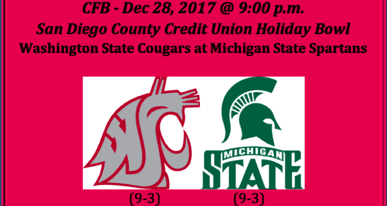 Washington State plays Michigan State 2017 Holiday Bowl pick