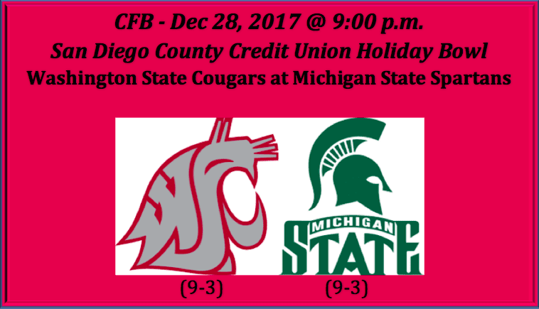 Washington State plays Michigan State 2017 Holiday Bowl pick