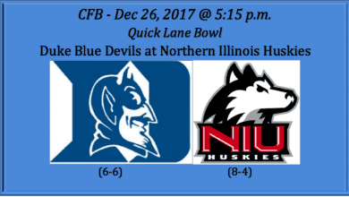 Duke plays Northern Illinois 2017 Quick Lane Bowl pick