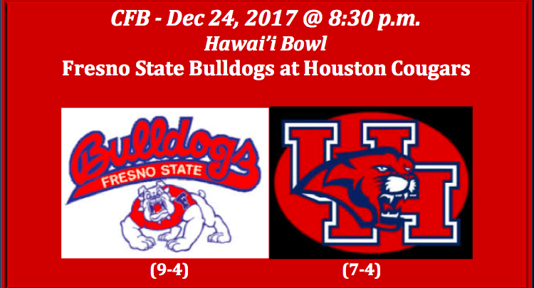 Fresno State plays Houston 2017 Hawaii Bowl pick