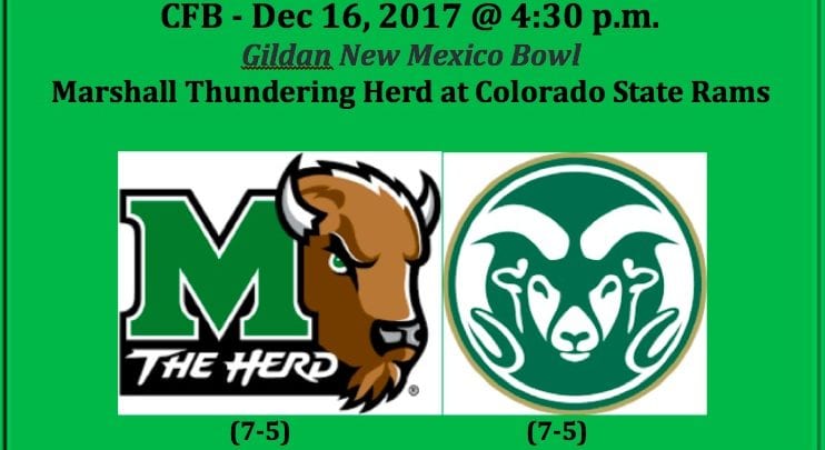 Marshall Plays Colorado State 2017 New Mexico Bowl Pick