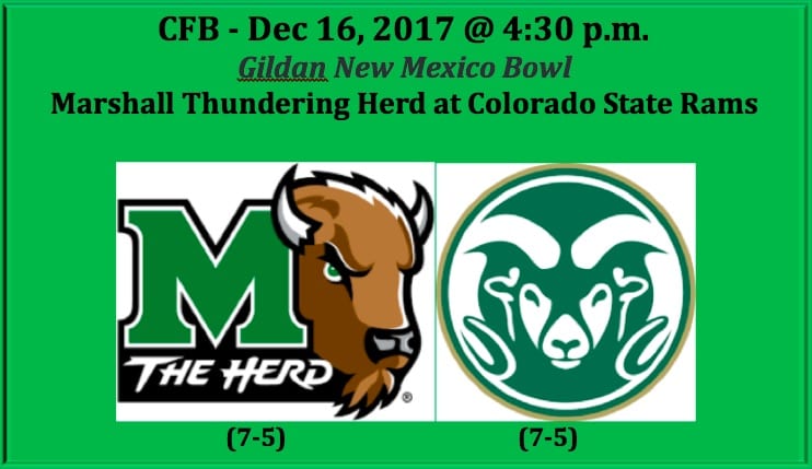 Marshall Plays Colorado State 2017 New Mexico Bowl Pick