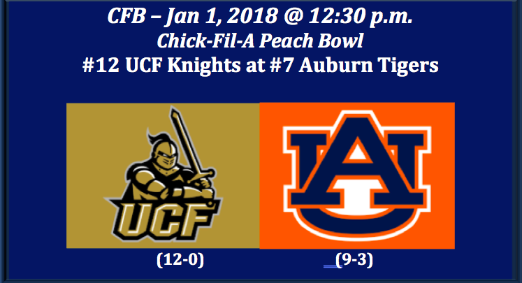 UCF plays Auburn 2018 Peach Bowl pick