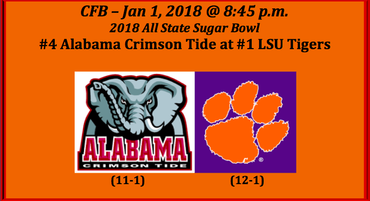 Alabama Plays Clemson 2018 Sugar Bowl Pick