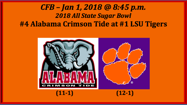 Alabama Plays Clemson 2018 Sugar Bowl Pick