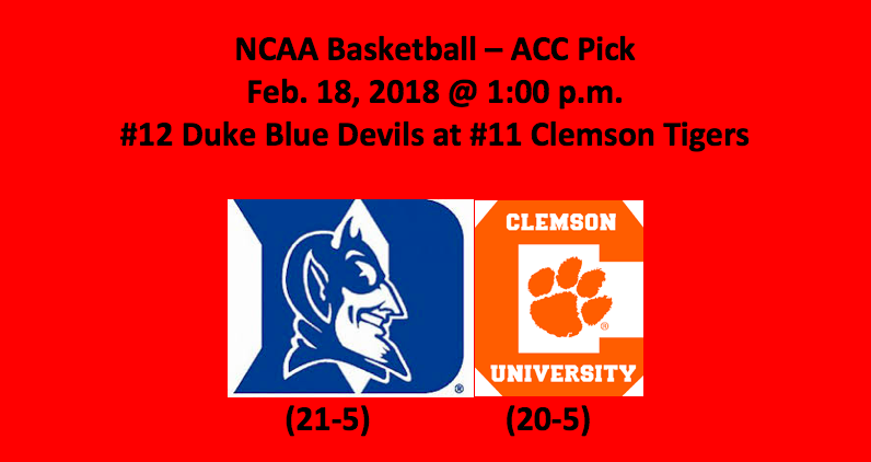 Duke plays Clemson 2018 NCAA basketball ACC pick