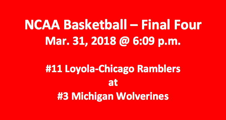 Loyola-Chicago Plays Michigan 2018 NCAA Final Four Pick