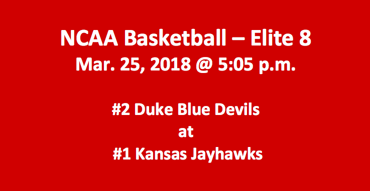 Duke Plays Kansas 2018 Elite Eight Free Pick