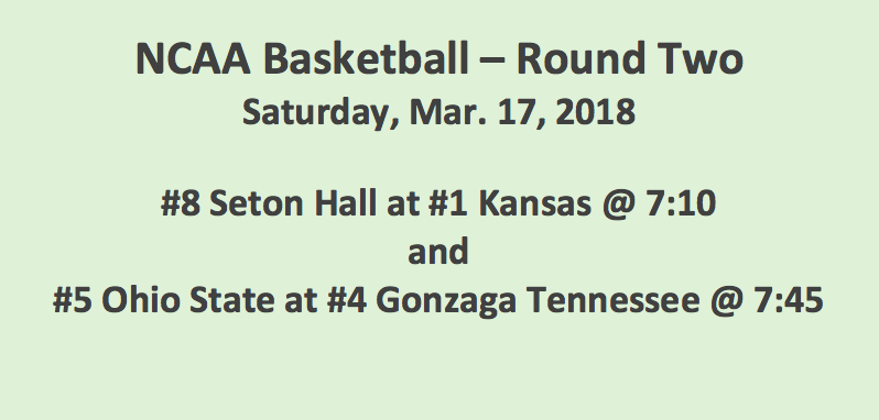 Round One 2018 NCAA Tournament Late Evening Picks