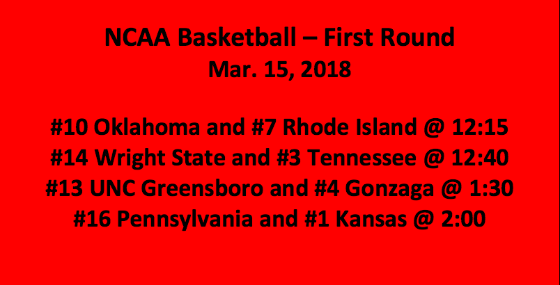 First Four Round One 2018 NCAA Tournament Picks