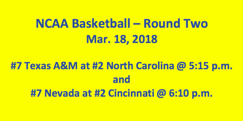 Round Two 2018 NCAA Tournament Sunday Evening Picks