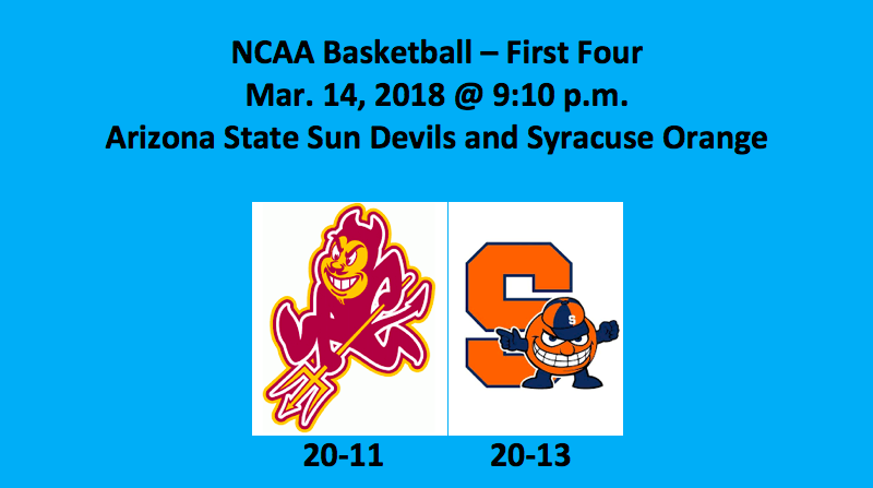 Arizona State Plays Syracuse 2018 NCAA Tournament Pick