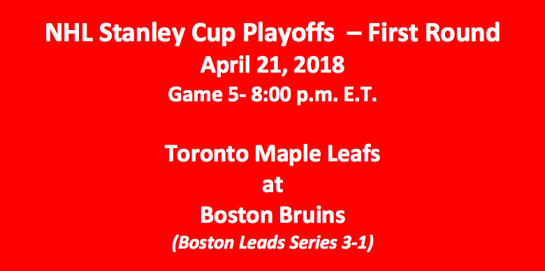 Toronto plays Boston Game 5 Stanley Cup pick