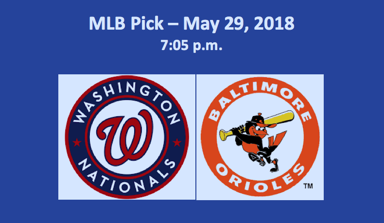 Washington Plays Baltimore May 29, 2018 MLB Pick